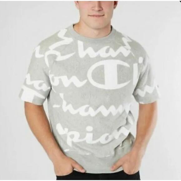 CHAMPION Heritage All Over Logo Print Shirt Size M - Picture 1 of 5